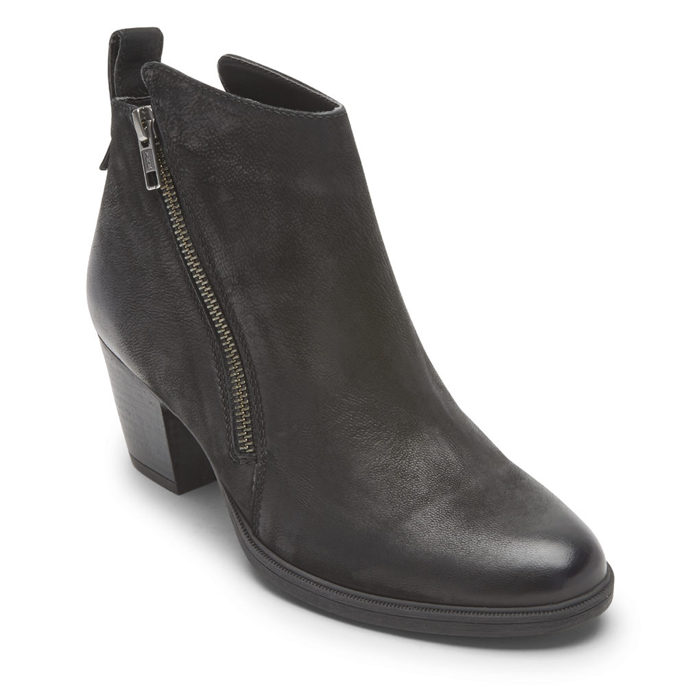 Rockport Boots For Womens Black - Maddie Ankle Zip - MR1607529